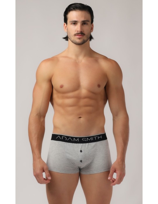 Adam Smith - Button Front Boxer Trunks - Grey