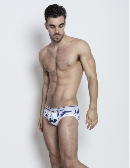 Walking Jack - Graphic Briefs Paint Print With White