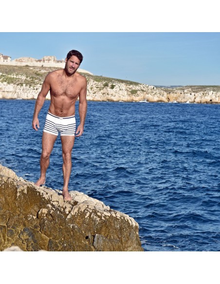 Bluebuck - White Trunks With Stripes