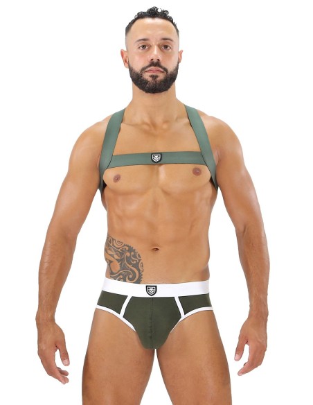 TOF Paris - Fetish Elastic Harness - Khaki
