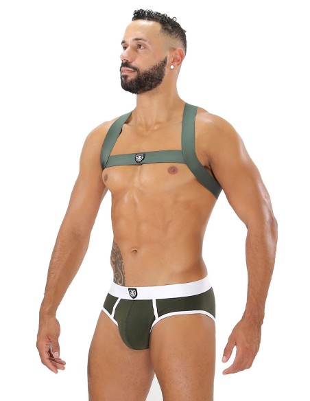 TOF Paris - Fetish Elastic Harness - Khaki