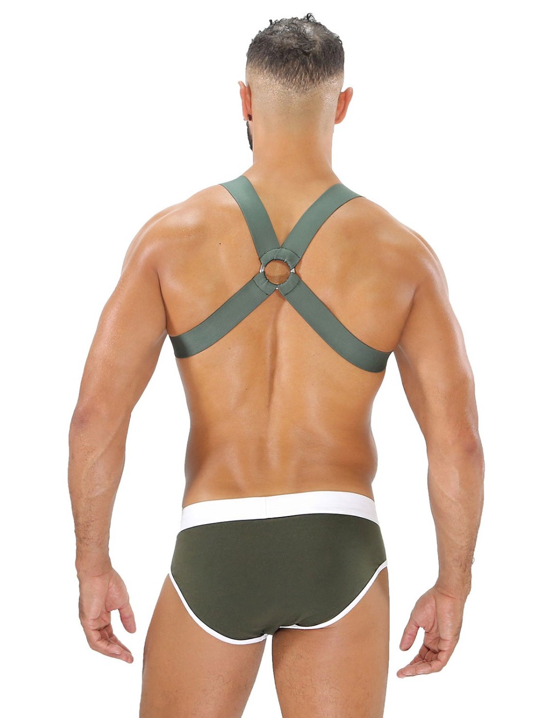 TOF Paris - Fetish Elastic Harness - Khaki