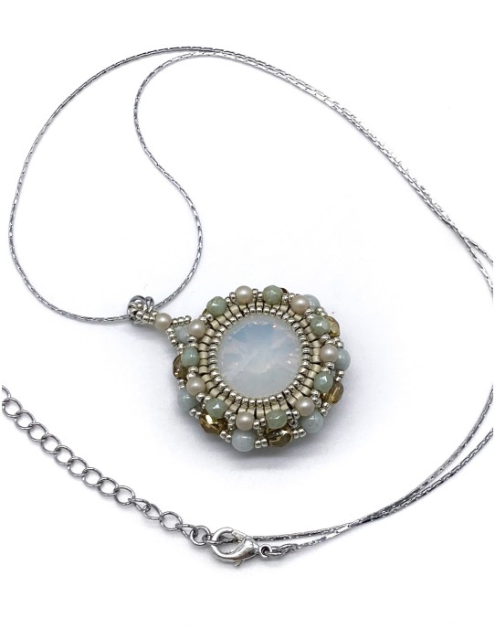 Zosimi Beads - Marian Necklace - White Opal