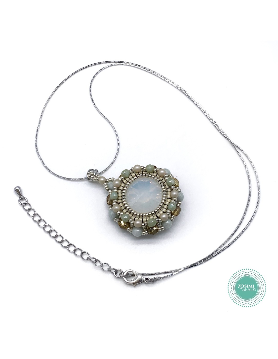 Zosimi Beads - Marian Necklace - White Opal