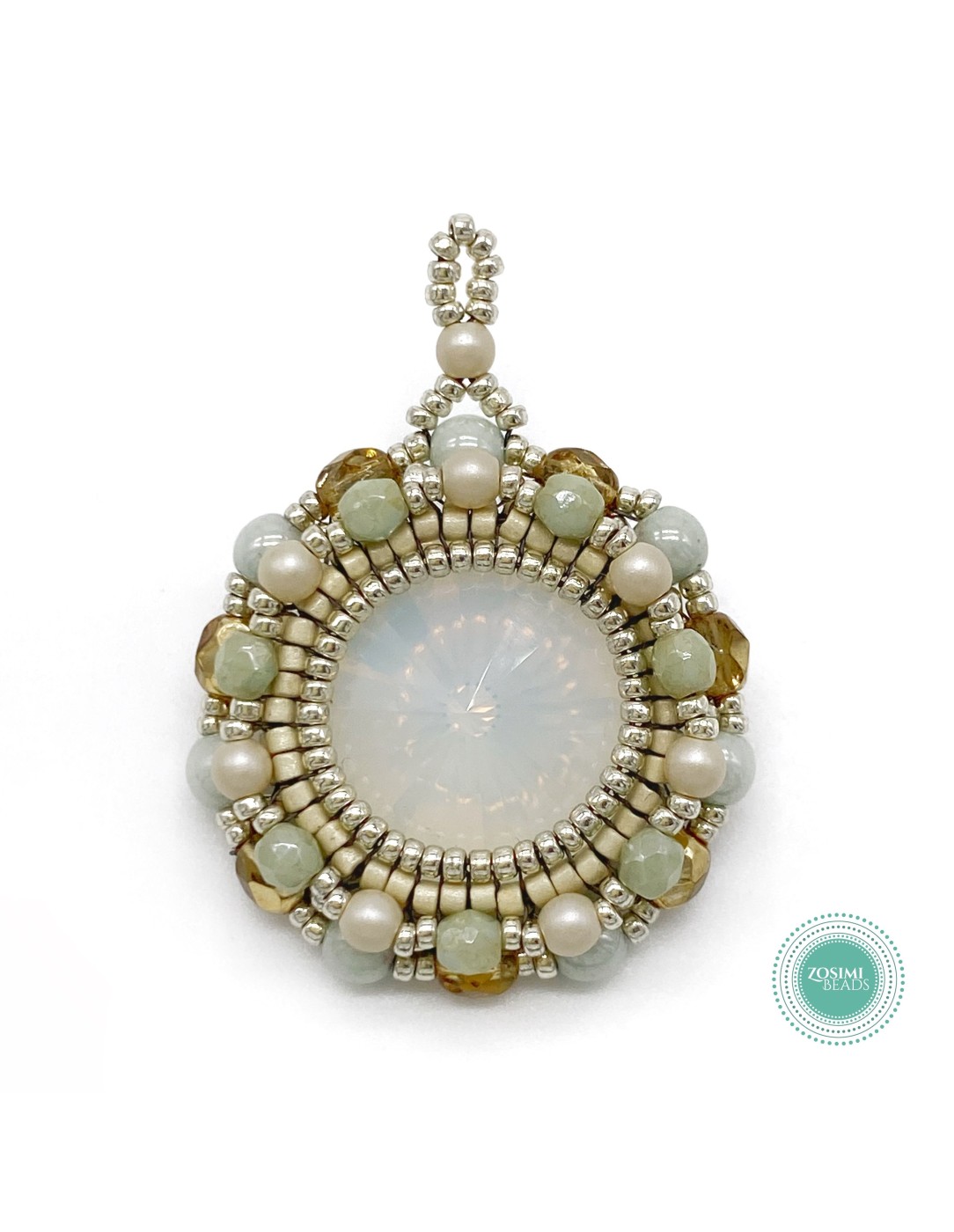 Zosimi Beads - Marian Necklace - White Opal