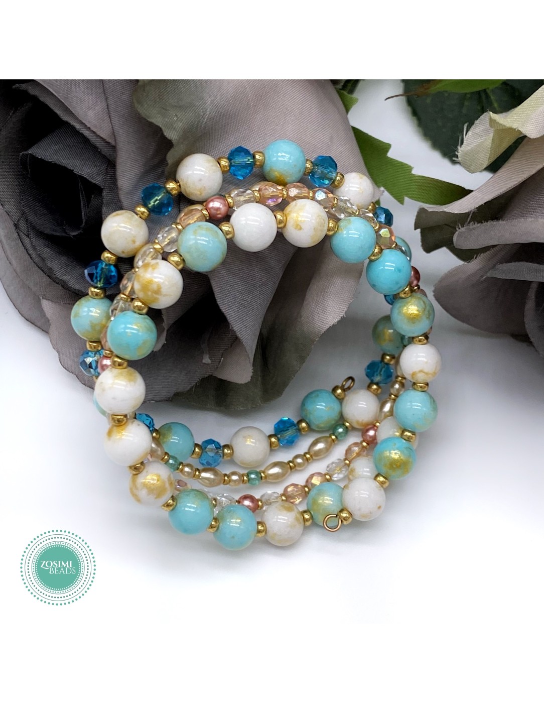 Zosimi Beads - Athena Wrap Bracelet - Ocean...