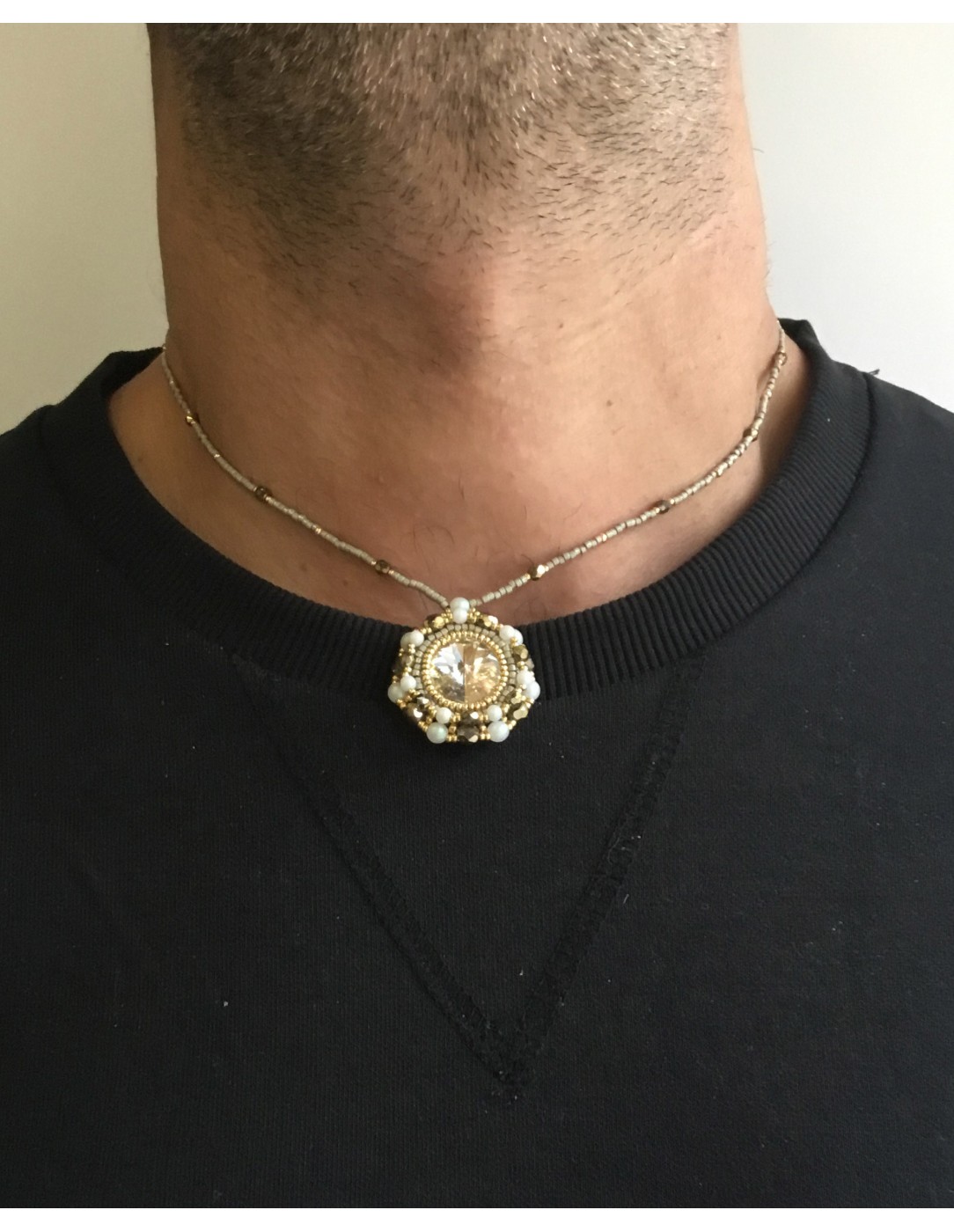 Zosimi Beads - Marian Necklace - Crystal Argent...