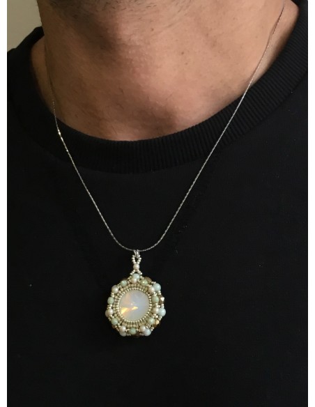 Zosimi Beads - Marian Necklace - White Opal