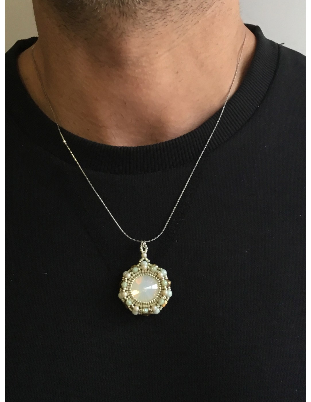 Zosimi Beads - Marian Necklace - White Opal