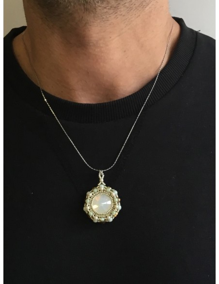 Zosimi Beads - Marian Necklace - White Opal