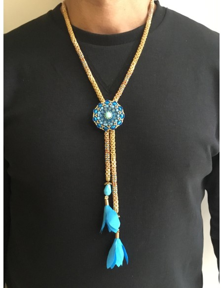 Zosimi Beads - Lakshmi and Chittorgarh - Lariat necklace