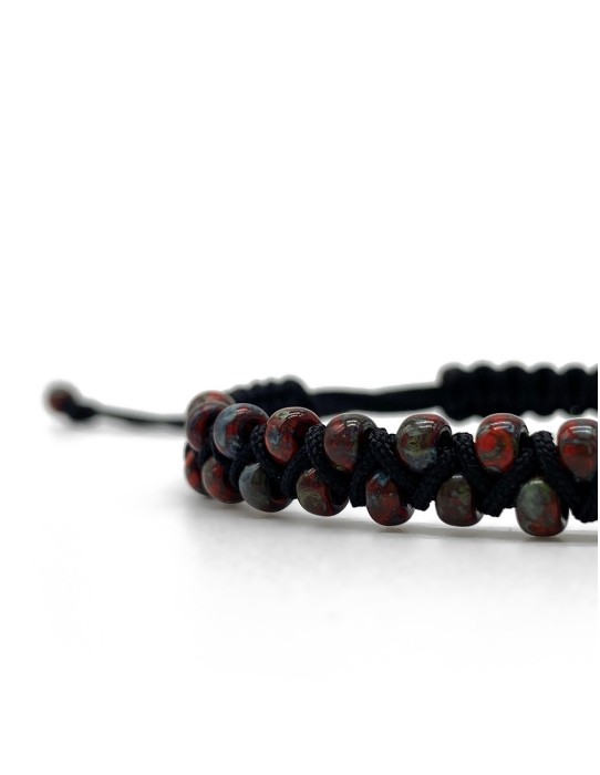 Zosimi Beads - Zig Zag Bracelet - Red Garnet Picasso 2