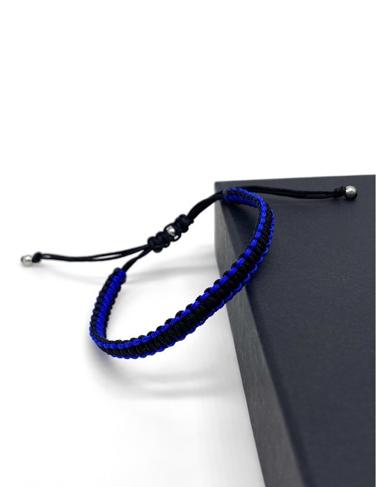 Zosimi Beads - Square Knot Bracelet - Black and Blue 2