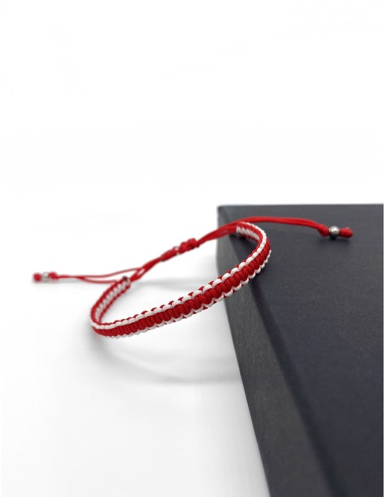 Zosimi Beads - Square Knot Bracelet - Red and White 2