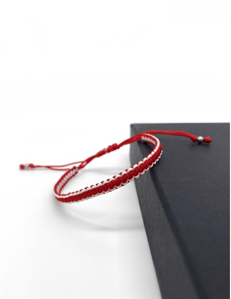 Zosimi Beads - Square Knot Bracelet - Red and White