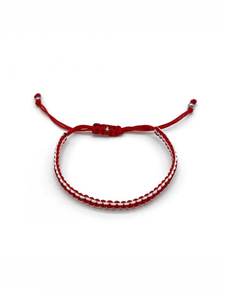 Zosimi Beads - Square Knot Bracelet - Red and White