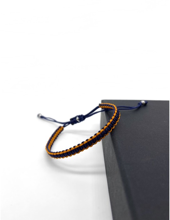 Zosimi Beads - Square Knot Bracelet - Navy Blue and Orange 2