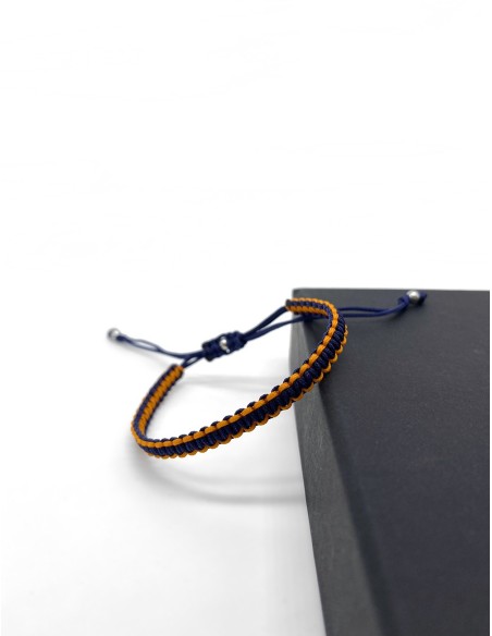 Zosimi Beads - Square Knot Bracelet - Navy Blue and Orange