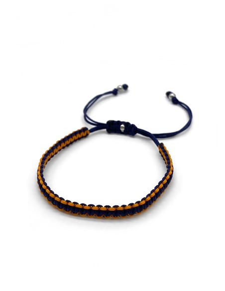 Zosimi Beads - Square Knot Bracelet - Navy Blue and Orange