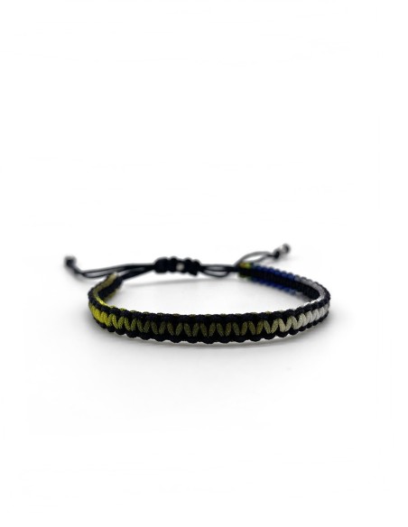 Zosimi Beads - Square Knot Bracelet - Black and Multi-Colour Mix