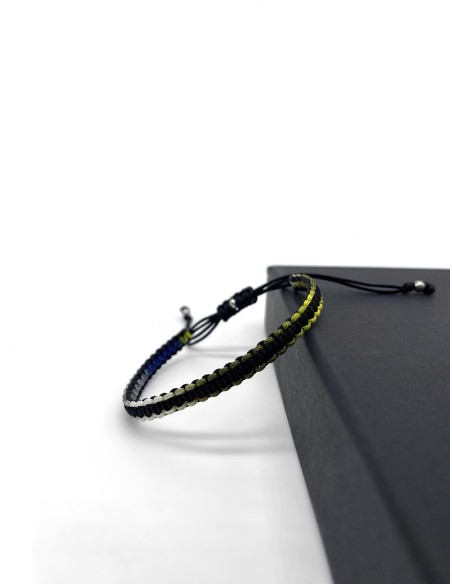 Zosimi Beads - Square Knot Bracelet - Black and Multi-Colour Mix