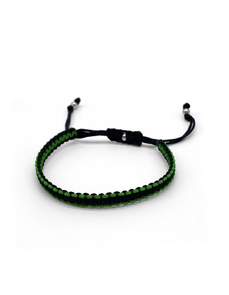 Zosimi Beads - Square Knot Bracelet - Black and Green