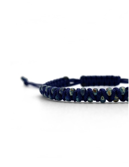 Zosimi Beads - Zig Zag Bracelet - Navy Blue and Montana Blue Picasso