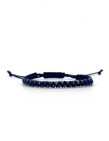 Zosimi Beads - Zig Zag Bracelet - Navy Blue and Montana Blue Picasso