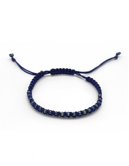 Zosimi Beads - Zig Zag Bracelet - Navy Blue and Montana Blue Picasso