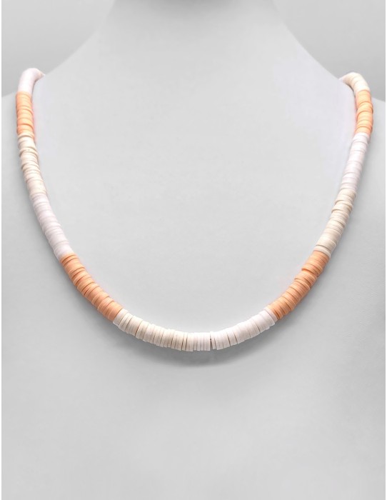 Zosimi Beads - Heishi necklace - Apricot and Cream 2