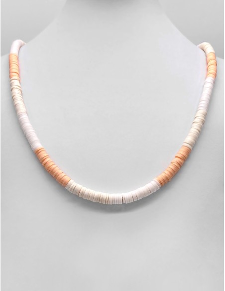Zosimi Beads - Heishi necklace - Apricot and Cream
