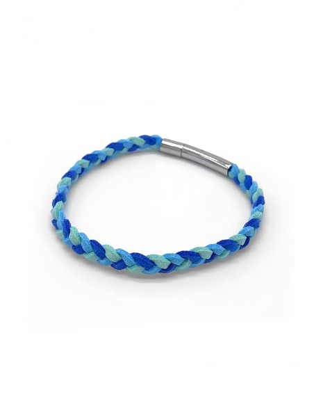 Zosimi Beads - Flat Braided Micro Fiber Suede Bracelet - Ocean