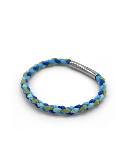 Zosimi Beads - Round Braided Micro Fiber Suede Bracelet - Peacock