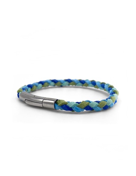 Zosimi Beads - Round Braided Micro Fiber Suede Bracelet - Peacock