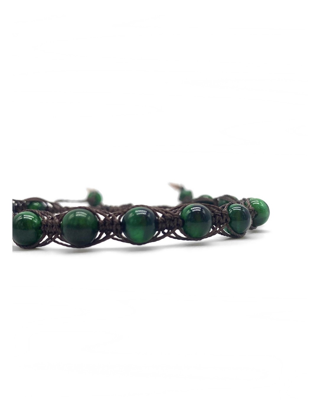 Zosimi Beads - Green Tiger's Eye Herringbone...
