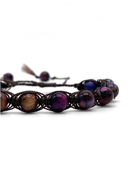 Zosimi Beads - Purple Earth Tiger's Eye Herringbone bracelet