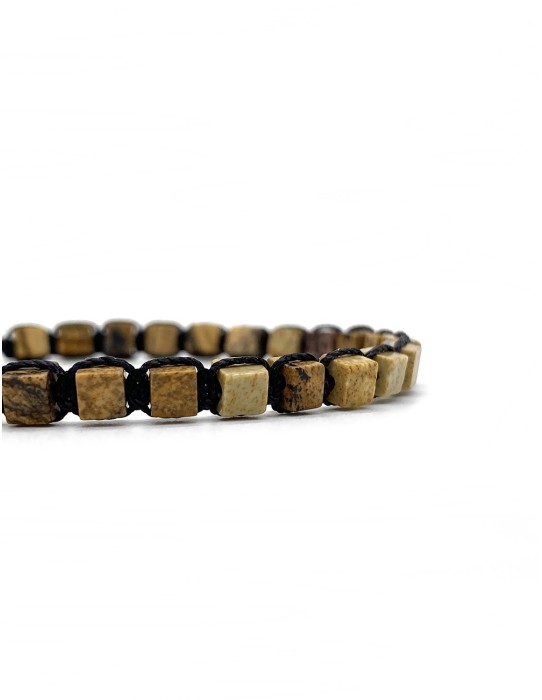 Zosimi Beads - Cubes Gemstone Bracelet - Picture Jasper 2