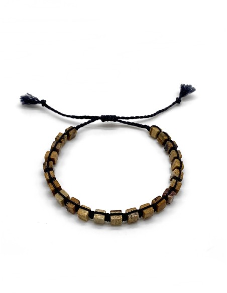 Zosimi Beads - Cubes Gemstone Bracelet - Picture Jasper