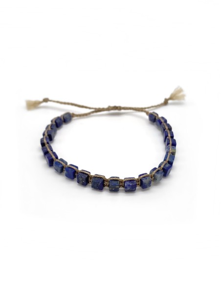 Zosimi Beads - Cubes Gemstone Bracelet - Lapis Lazuli