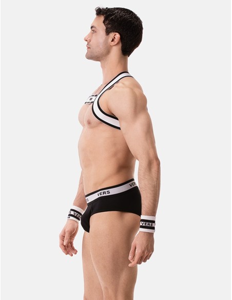 Barcode Berlin Kai Brief - Slip Da Uomo In Cotone Elasticizzato - Vita Bassa E Design Minimalista, Colore Nero, Confezione Singola