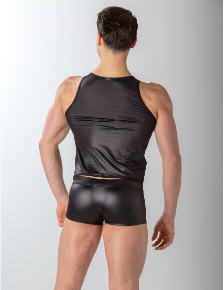 WOH - Night Universe Lace-Up Tanktop - Black Leatherette