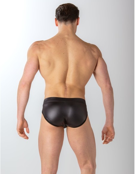 WOH - Night Universe Lace-Up Briefs - Black Leatherette