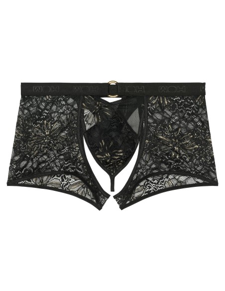 WOH - Pure Seduction Gold Lace Trunks Thong - Black