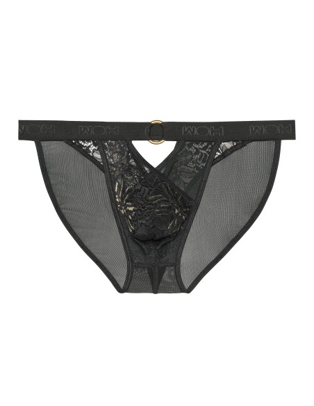 WOH - Pure Seduction Gold Lace Tanga Briefs - Black