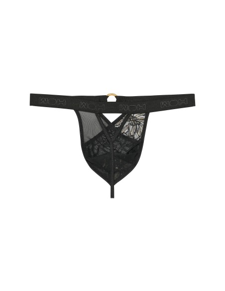 WOH - Pure Seduction Gold Lace Thong - Black