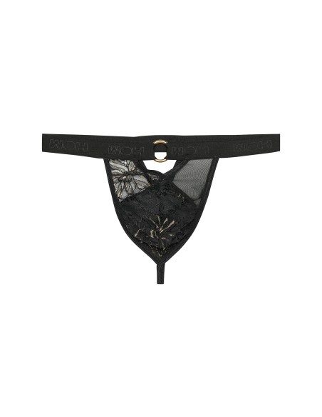 WOH - Pure Seduction Gold Lace Thong - Black