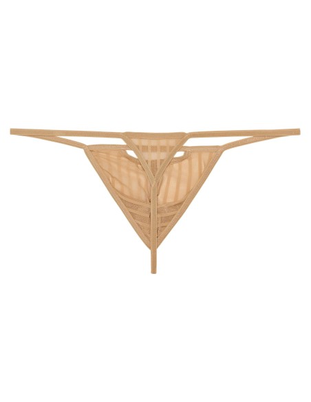 WOH - Personal Allure Stripe Thong - Beige