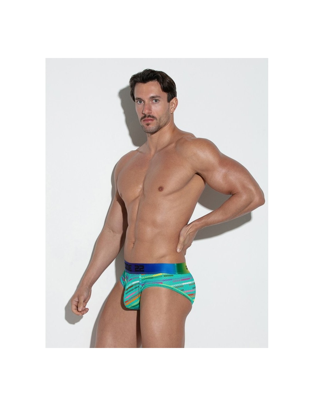 CODE 22 - New Pride Mesh Briefs - Turquoise