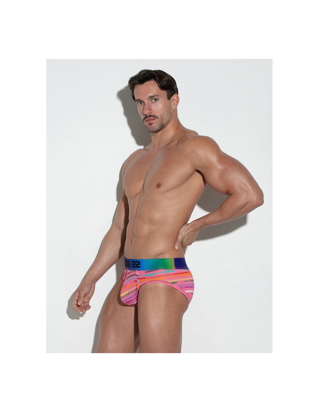 CODE 22 - New Pride Mesh Briefs - Pink