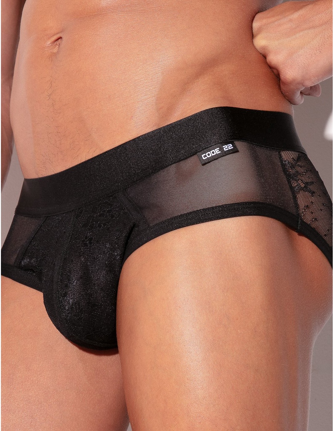 CODE 22 - Lace Tracer Briefs - Black